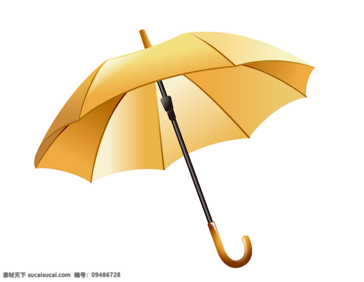 矢量雨伞元素 矢量 黄色 雨伞 下雨 ai元素 免扣元素