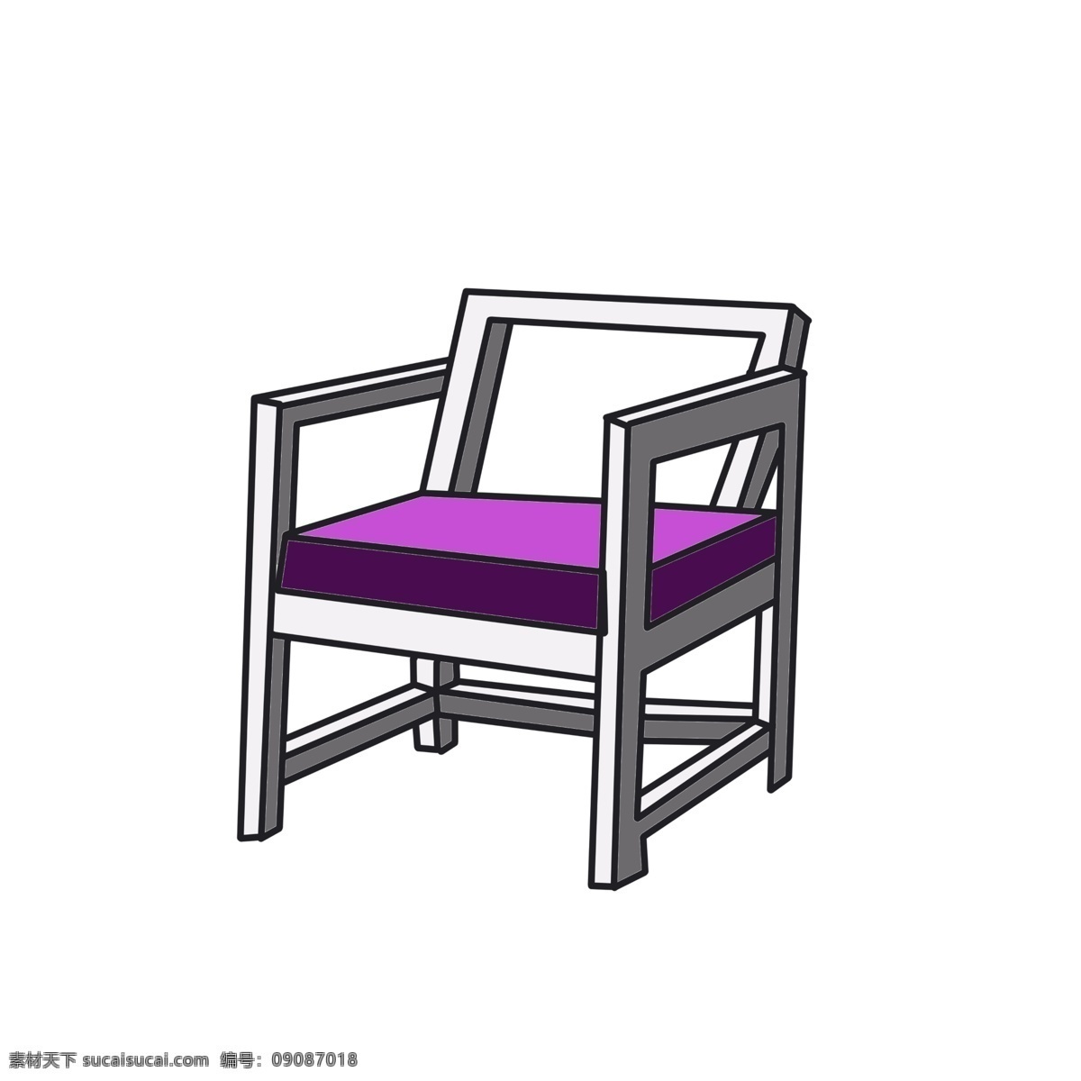 紫色 椅子 装饰 插画 紫色的椅子 漂亮的椅子 创意椅子 立体椅子 精美椅子 木头椅子 木质椅子