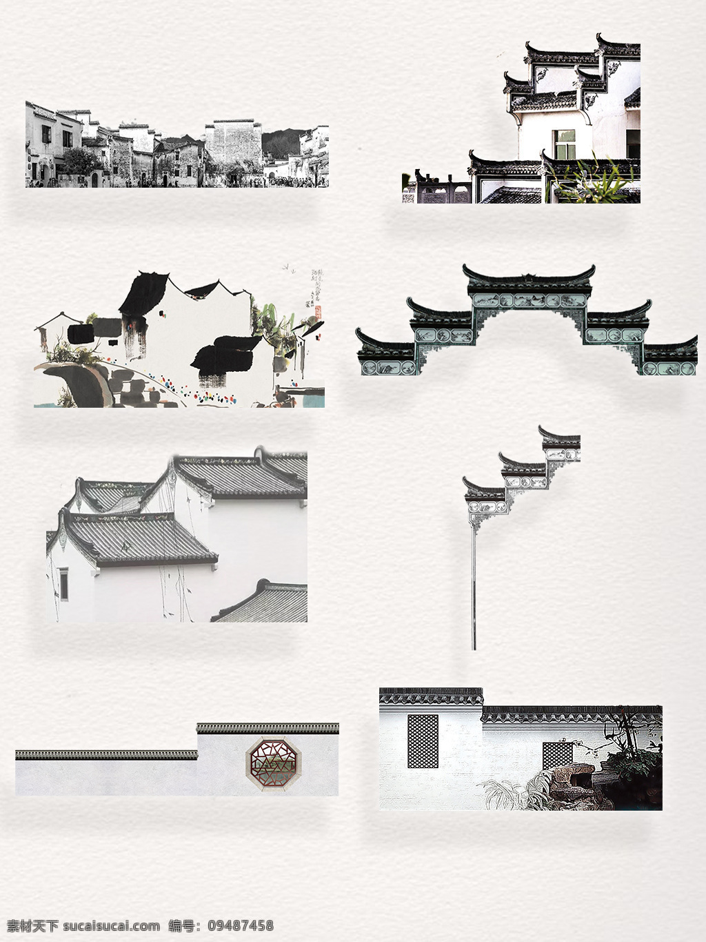中国 江山 水乡 黑 白色 徽派 建筑装饰 图案 黑白色 建筑 江南 街道 墙面 装饰图案
