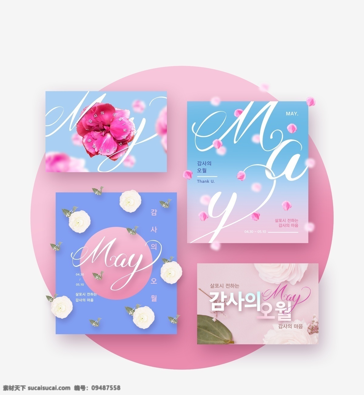 韩式 时尚 扁平化 创意 粉色 圆形 背景 促销 海报 促销海报 花朵 韩版 五彩 英文 韩文 粉色圆形 圆形背景