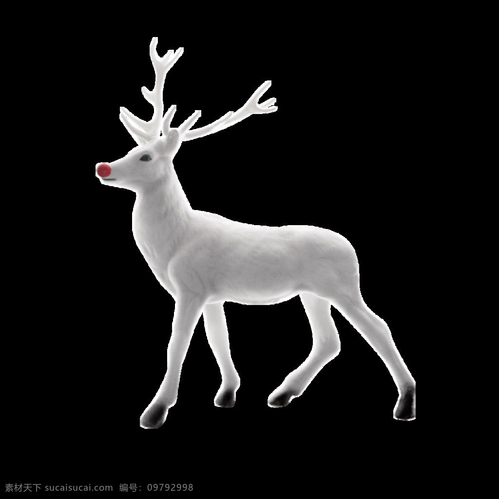 白色 麋鹿 鹿角 元素 高贵 洁白 白色麋鹿 吉祥 动物 免抠