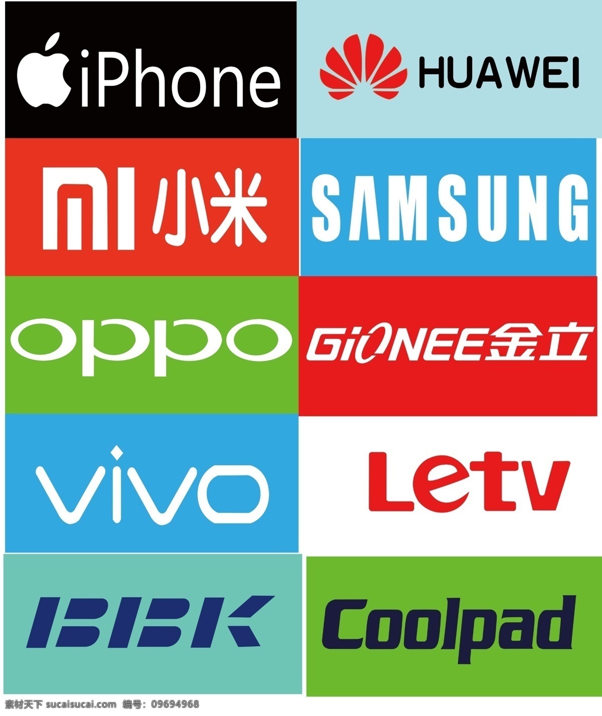 各种 手机 logo 苹果 华为 小米 三星 oppo 金立 vivo 乐视 步步高 酷派 分层