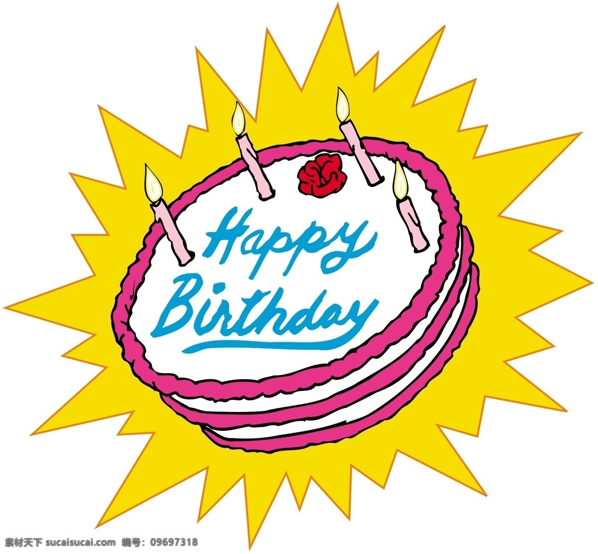 蛋糕 节日素材 蜡烛 生日 生日素材 矢量图库 花纹蛋糕 其他节日