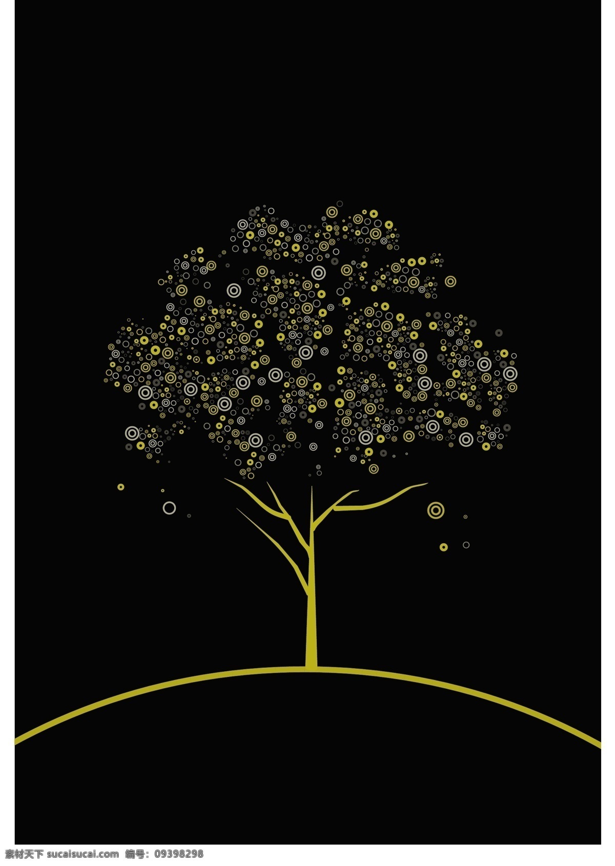 圆圈 装饰 树 矢量 彩色 创意 卡通 矢量图 树木 圆环 植物 其他矢量图
