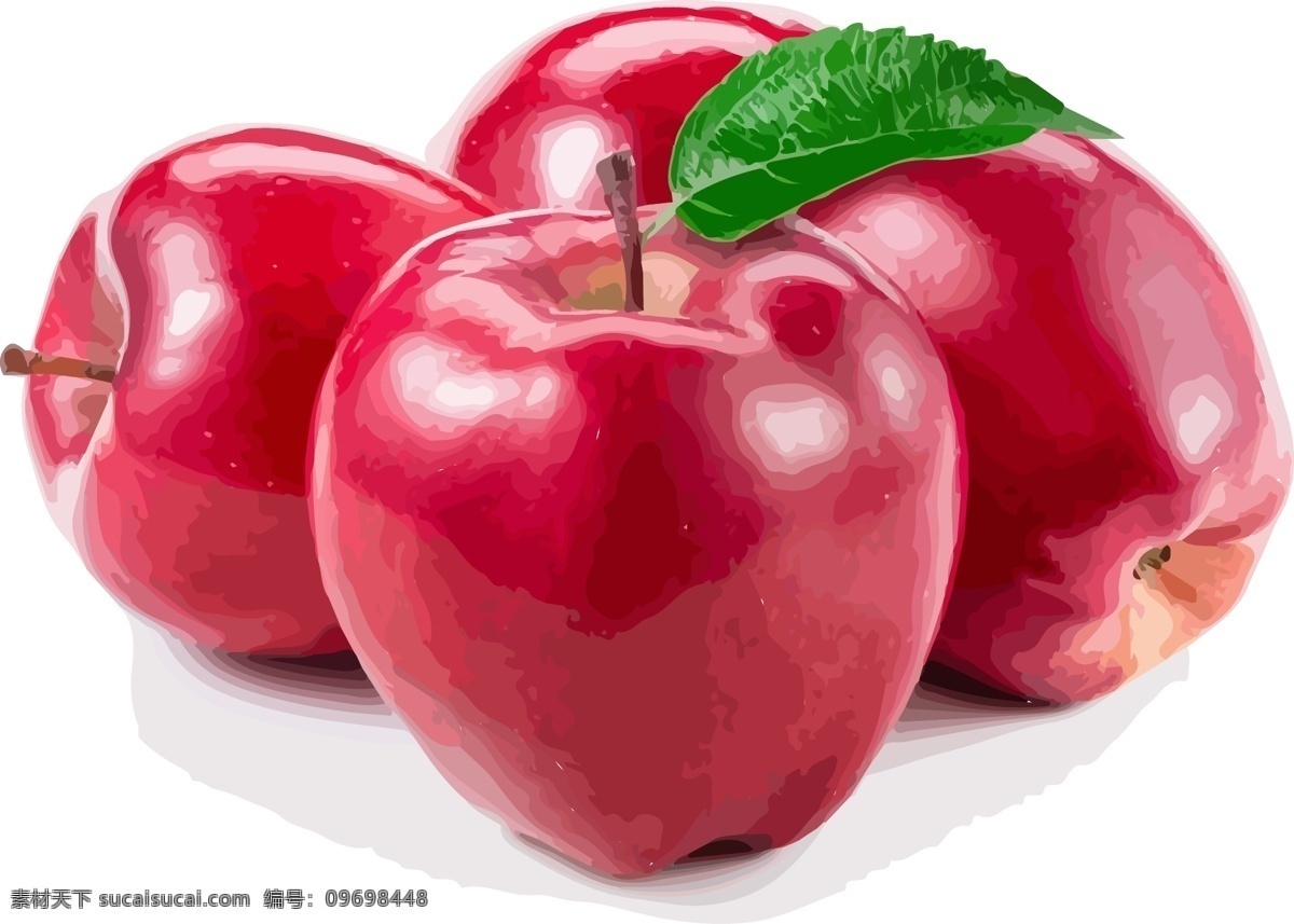 插画 手绘 红色 苹果 水果 矢量 元素 红色苹果 水果素材 ai矢量 水果元素