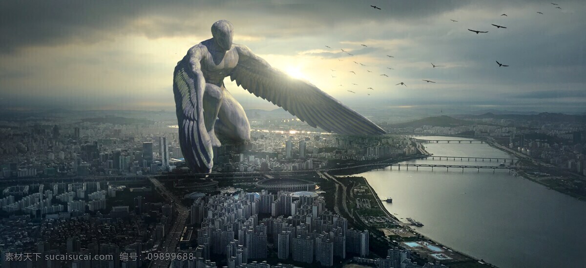 守护天使 幻想 天使 保护器 保护 城市 神秘 作曲 童话