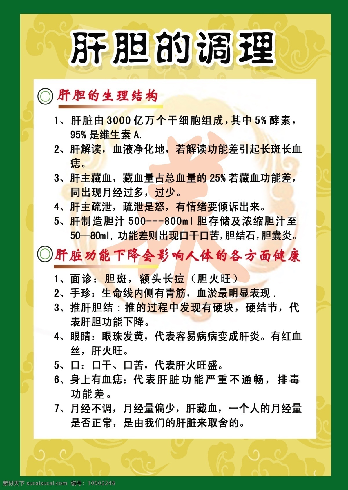 养生海报 肝胆的调理 健康 海报 psd分层 白色