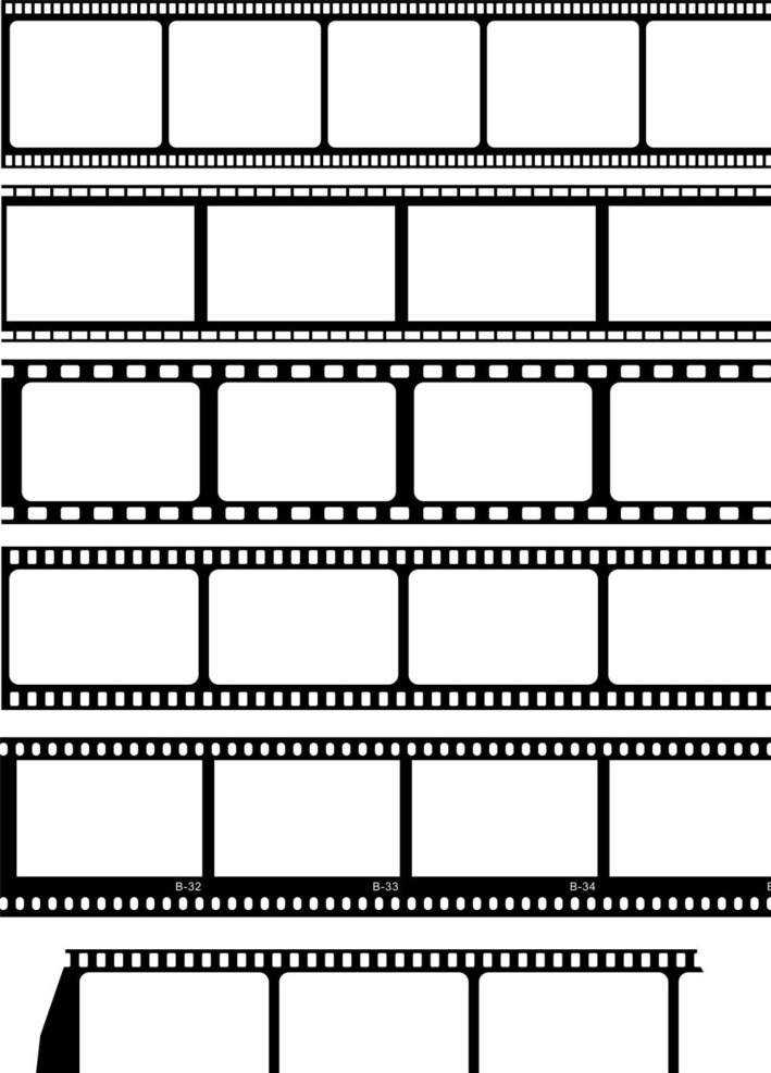 电影 胶片 矢量图 胶片矢量图 黑白胶片 电影元素