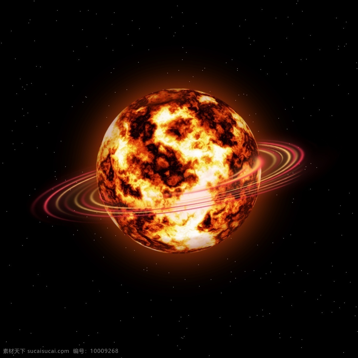 红色火光星球 星球 效果 特效