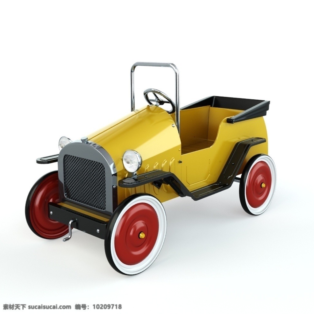 黄色 玩具车 模型 3d模型 效果图 玩具 模型素材 3d渲染