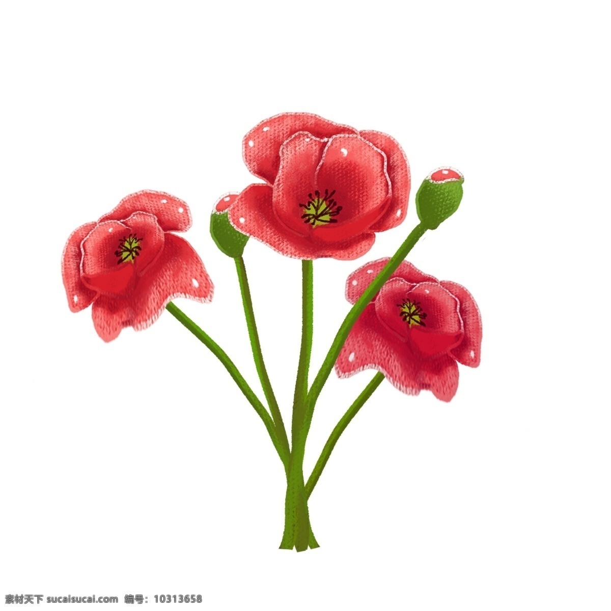 手绘 花卉 彩色 卡通 免抠 透明底 无背景 原创 平面设计 装饰设计 插画 装饰 小清新 通用
