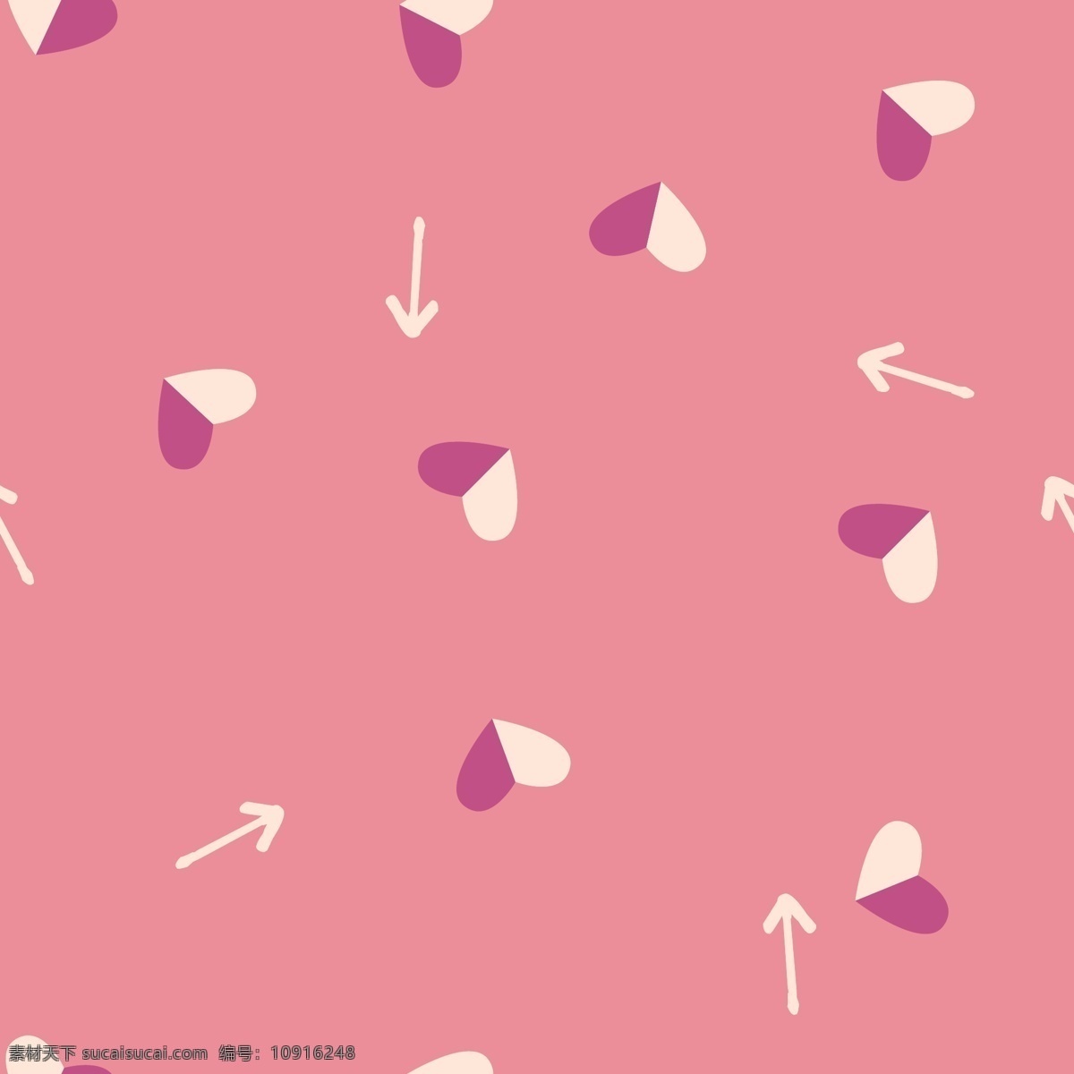 粉红色 拼接 爱心 系列 填充 背景 箭头 紫色 矢量素材 设计素材 平面素材 白色 粉嫩