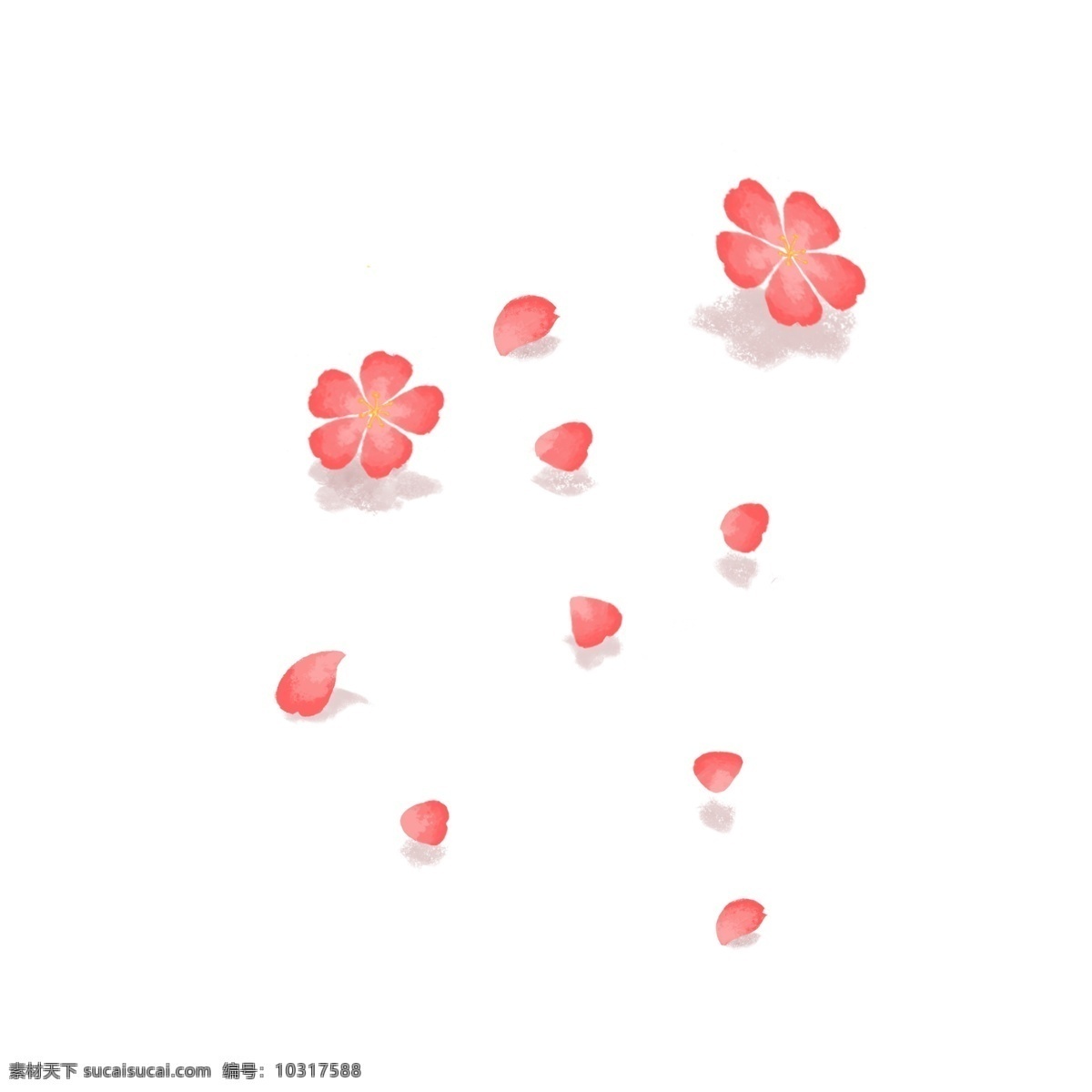 漂浮 花瓣 五 瓣 粉色 手绘 五瓣