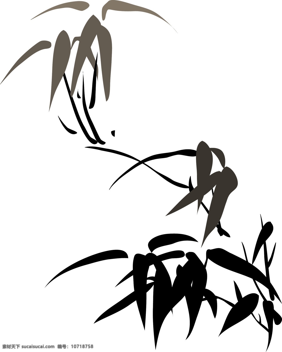 抽象 概括 墨色 竹叶 花卉 水墨 中国画 竹子 矢量 矢量图