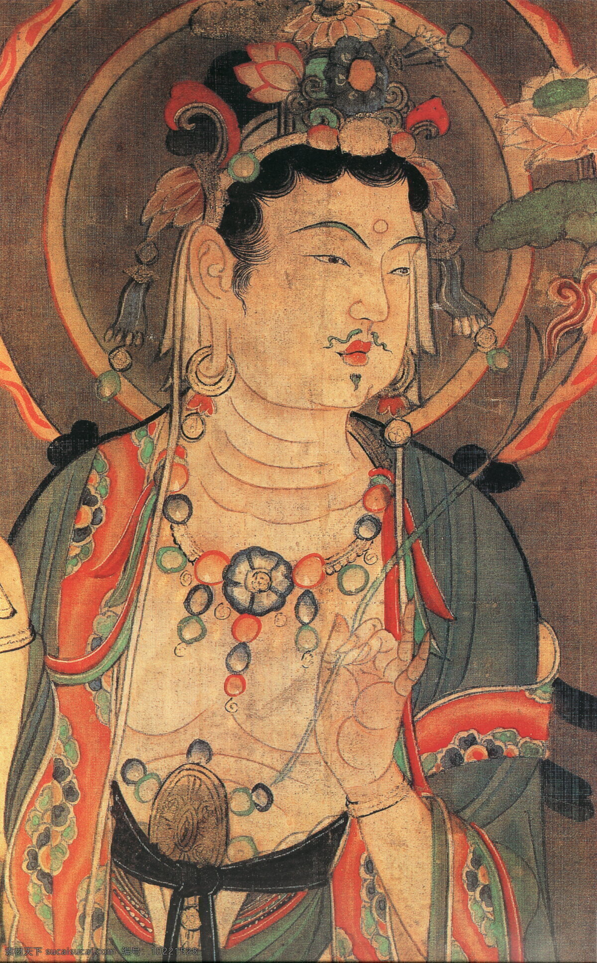 引路 菩萨 图 引路菩萨图 神仙佛像 中国古画 设计素材 古典藏画 书画美术 棕色