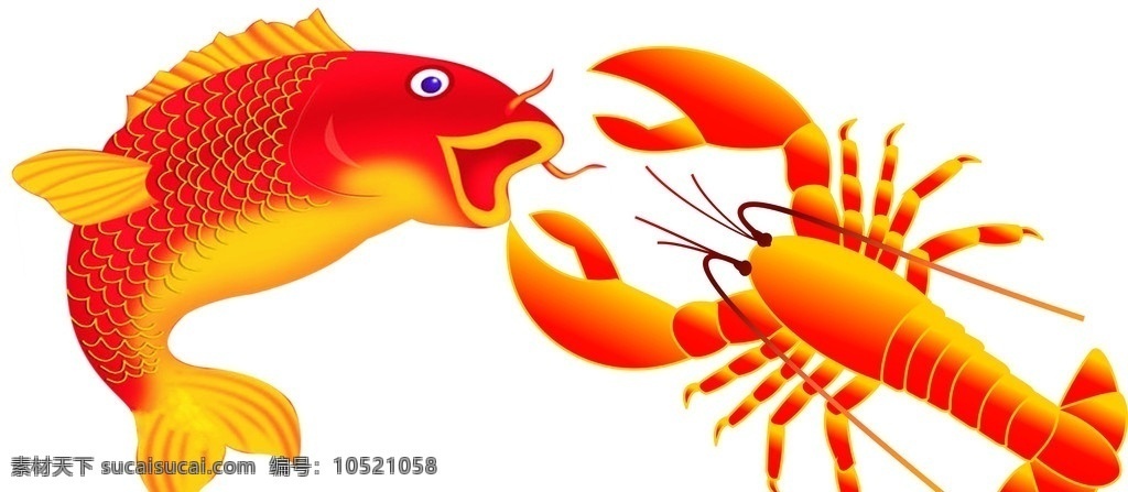 龙虾 鱼 美食 餐馆 动物 海鲜 海洋生物 生物世界 矢量