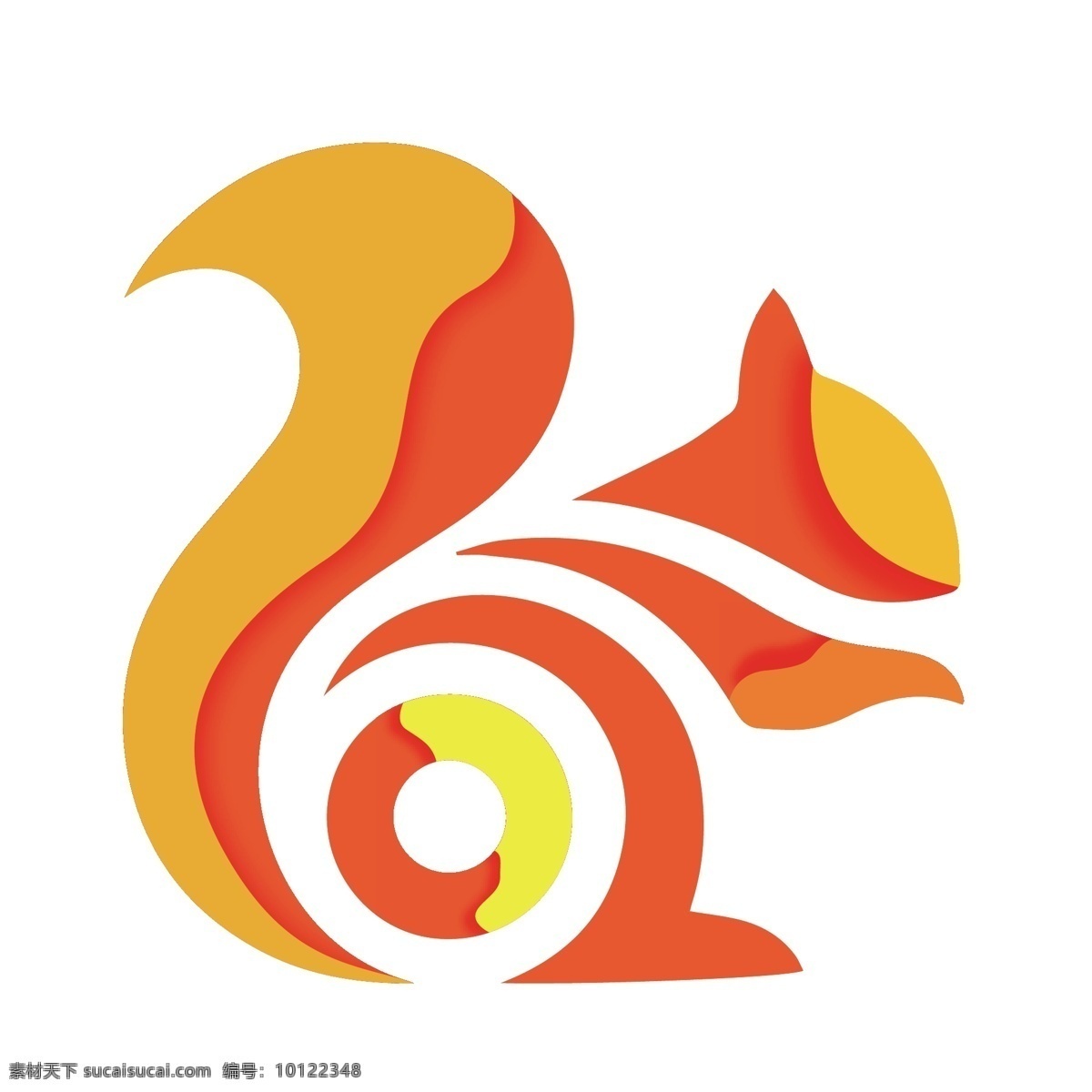 剪纸 橙色 uc 浏览器 logo 图标 uc浏览器 企业logo 立体 2.5d 创意 扁平图标 手绘 软件 logo图标 千库原创 免抠图png