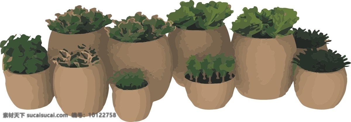 绿叶 植物 商用 元素 盆栽 图形