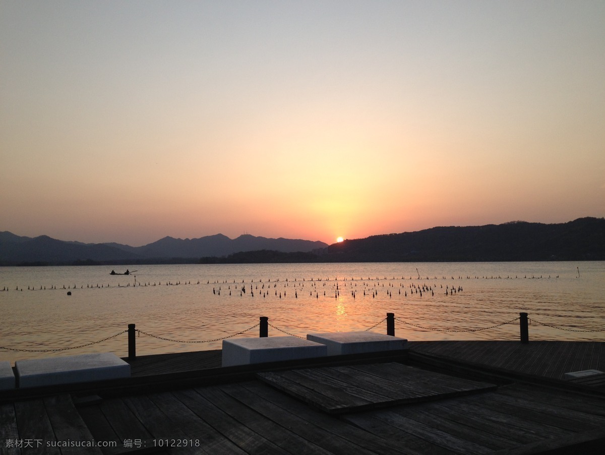 西湖夕阳 杭州 西湖 夕阳 孤山夕阳 金色夕阳 自然景观 自然风光