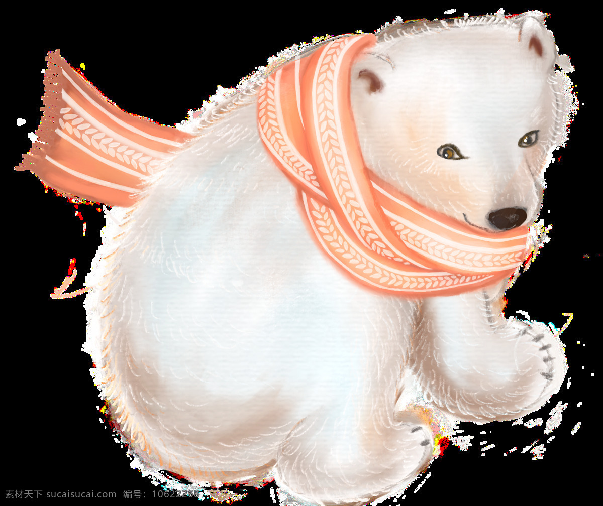 萌 系 北极熊 卡通 透明 萌系 装饰 设计素材 背景素材