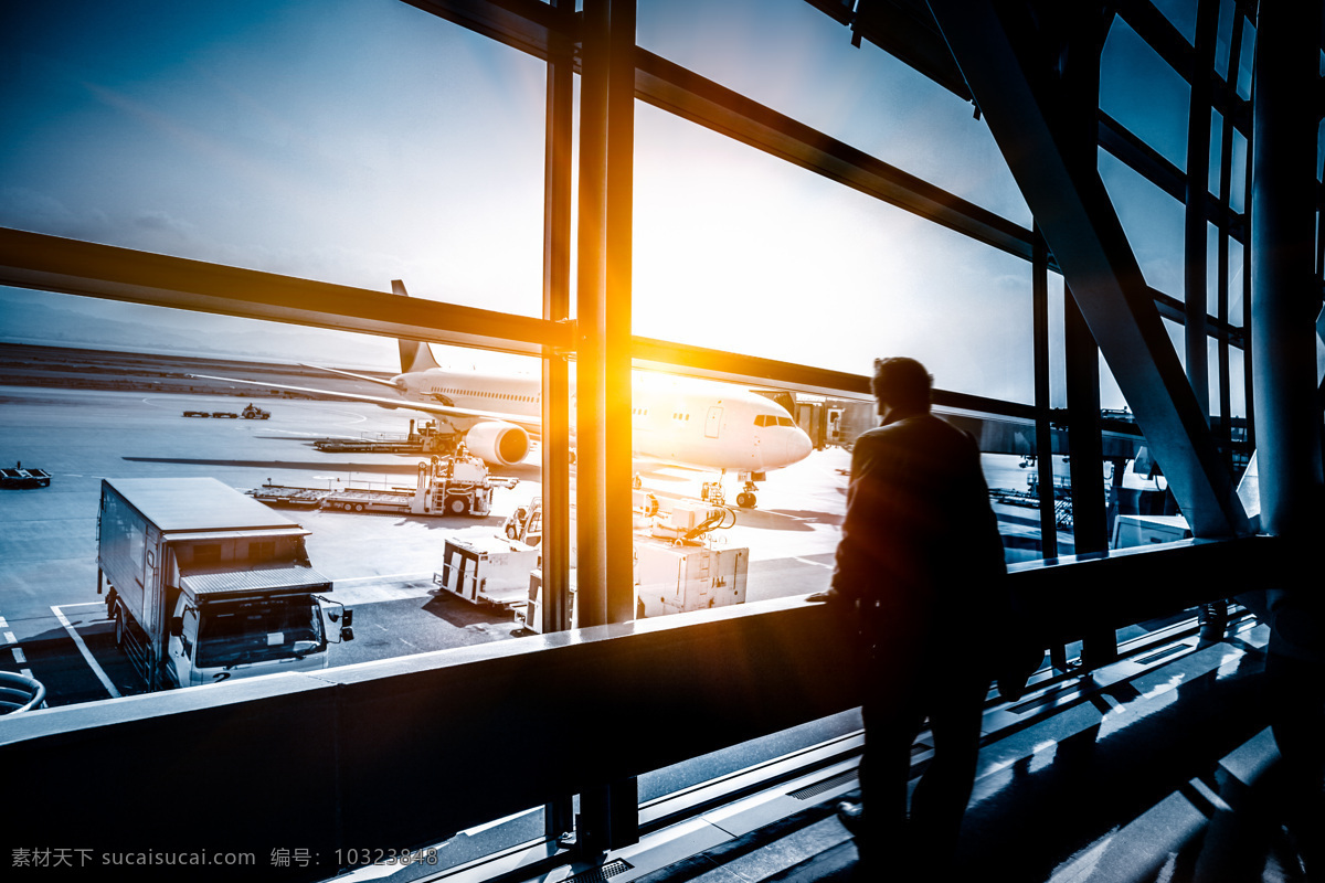 窗子 外面 机场 飞机 客机 交通工具 旅客 候机室 其他类别 生活百科 黑色