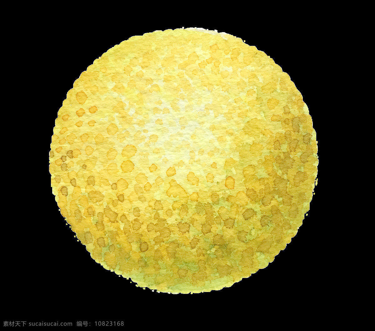 黄色 圆形 球状 物体 卡通 透明 抠图专用 装饰 设计素材