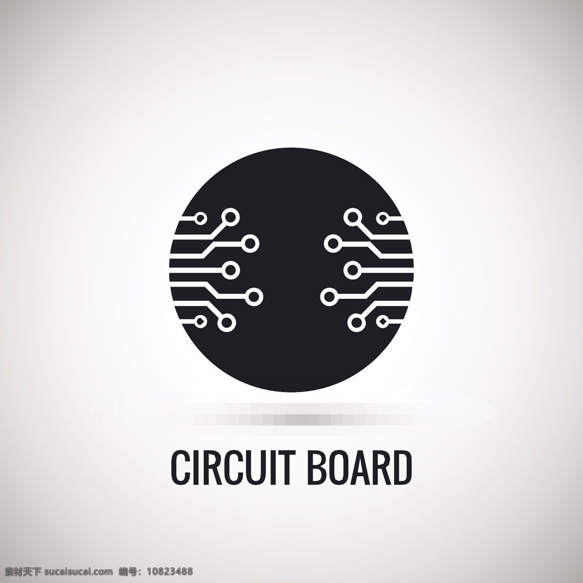 技术 标志 圆形 logo 模板 技术标志 抽象电路 黑色 logo模板
