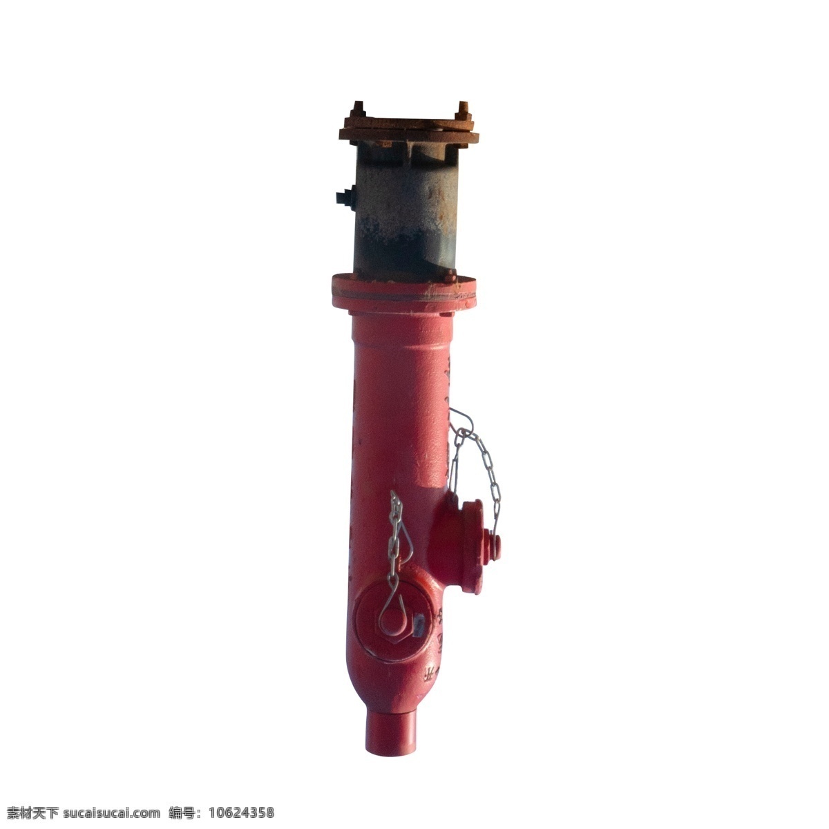 红色 消防栓 倒影 元素 红色高 纹理 金属 圆柱体 立体 链子 光泽 真实 螺丝 质感 安全 开关