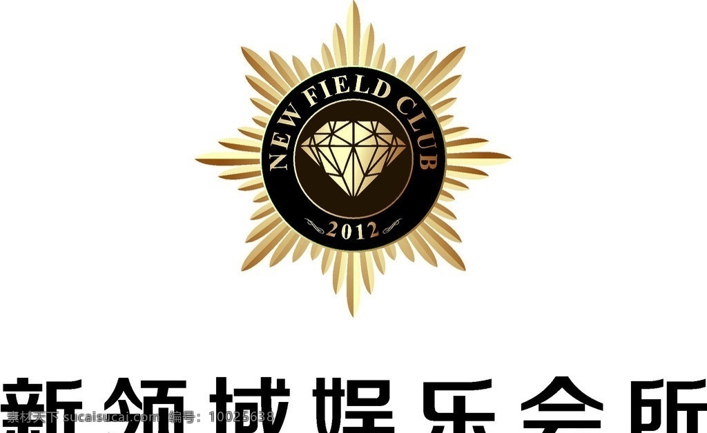 新 领域 娱乐 会所 新领域 钻石标志 太阳标志 企业 logo 标志 标识标志图标 矢量