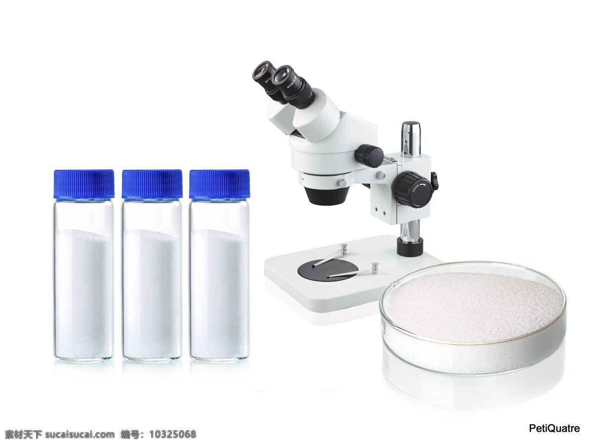 白色粉末素材 蓝色盖子 白色粉末 透明瓶子 显微镜 培养皿 医疗护理 现代科技