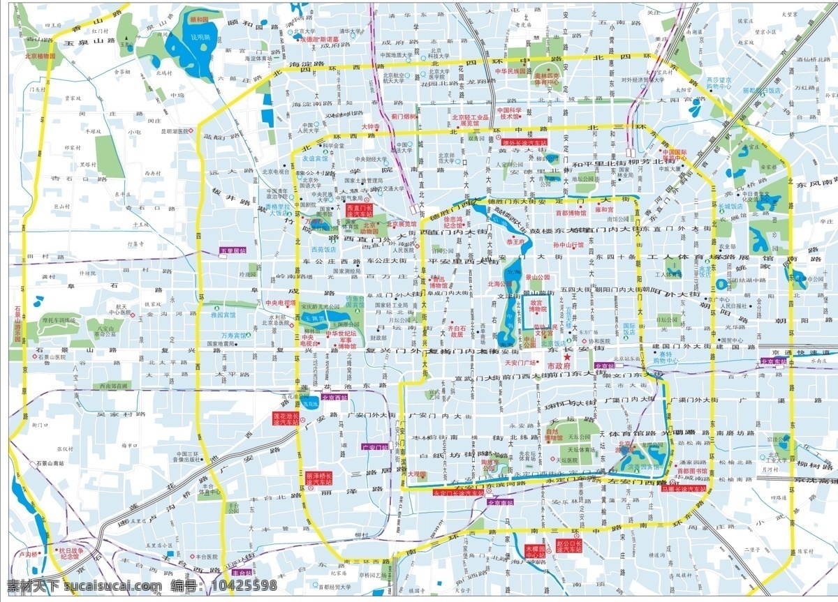 精细 绘制 北京 城区 地图