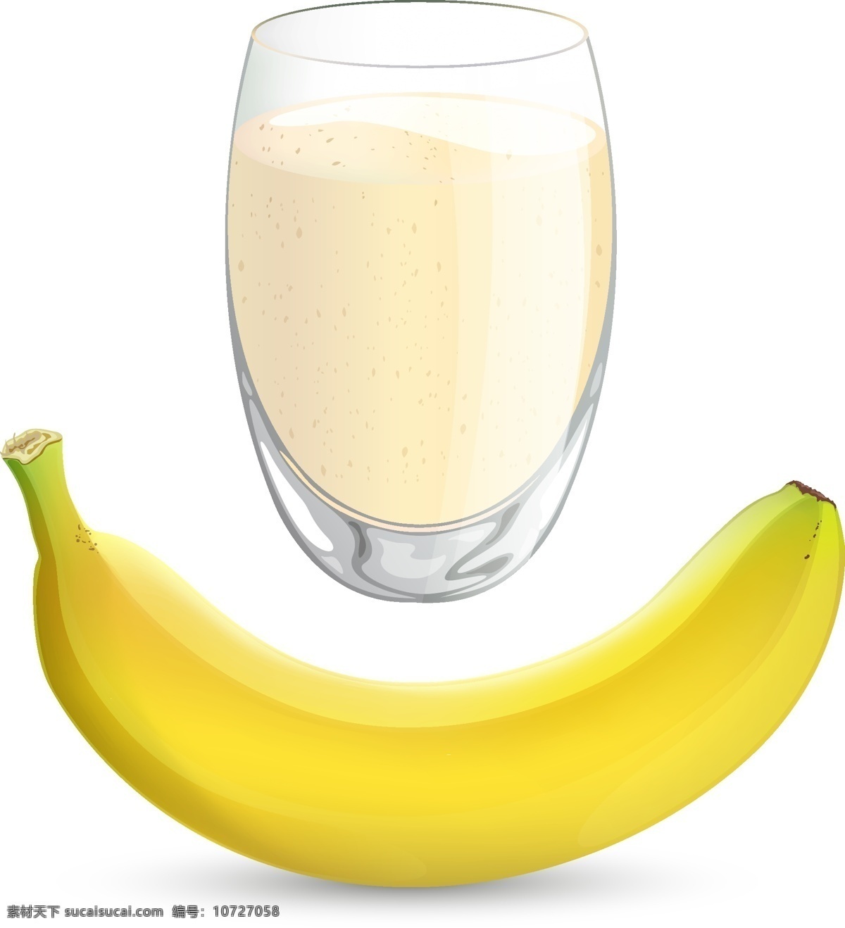 矢量 香蕉牛奶元素 黄色香蕉 水果 牛奶 ai元素 免扣元素