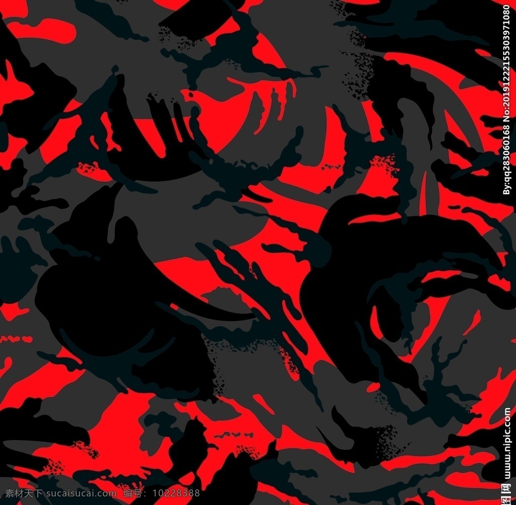 迷彩红黑 个性迷彩 彩点 数码印花 拼接花型 彩色迷彩 图案系列 底纹边框 背景底纹 迷彩 分层