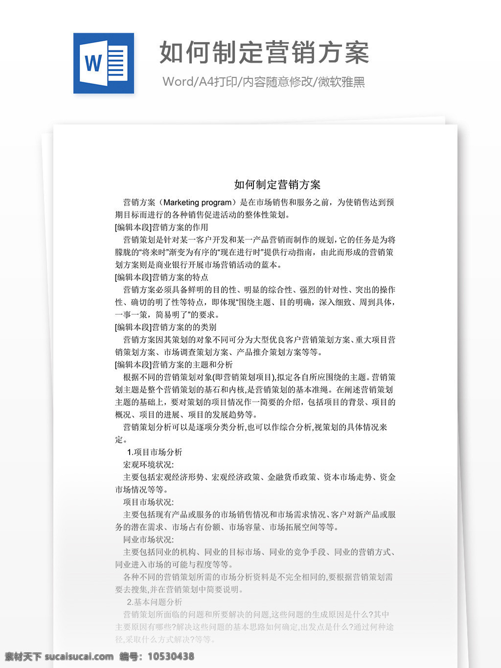 如何 制定 营销 方案 word 文档模板 汇报 实用文档 心得体会 总结 市场营销
