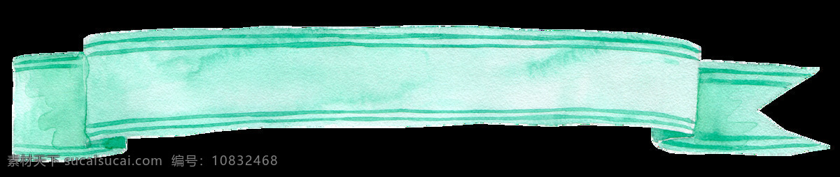 绿色 清新 缎带 卡通 透明 抠图专用 装饰 设计素材