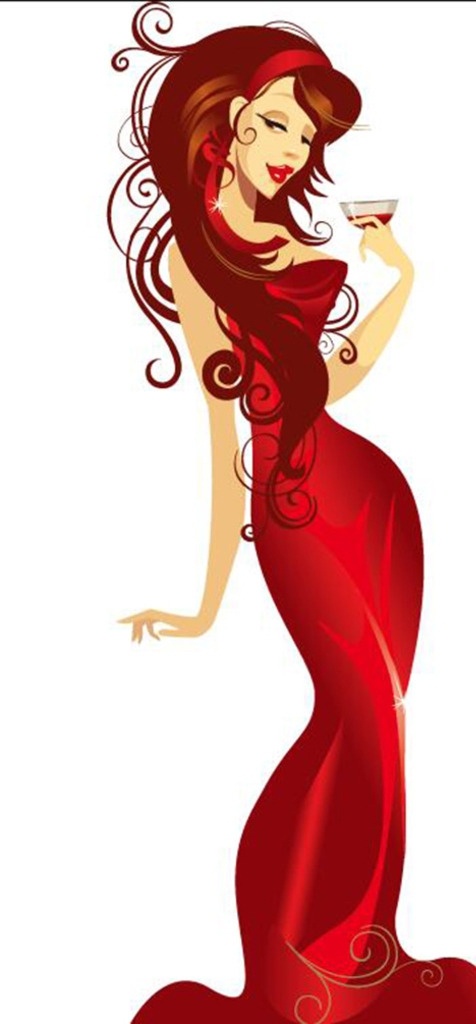 高贵 场所 穿 礼服 性感 女性 性感女性 穿红礼服 妖娆女性 美女 人物矢量 人物图库 女性妇女