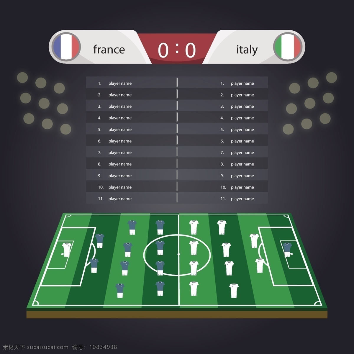 矢量 足球 赛场 战术 分布 绿色 名次 世界杯 战术分布 比分