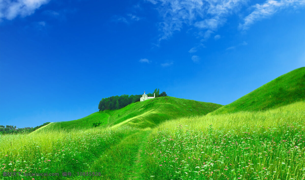 绿草蓝天 蓝天 绿草 心情 舒畅 空旷 自然景观 山水风景