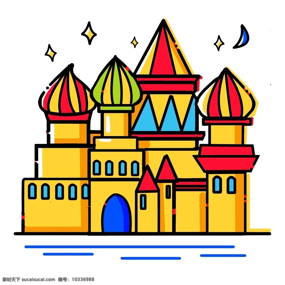黄色 城堡 建筑 插画 黄色的城堡 卡通插画 城堡插画 宏伟的城堡 建筑插画 别墅插画 建筑城堡