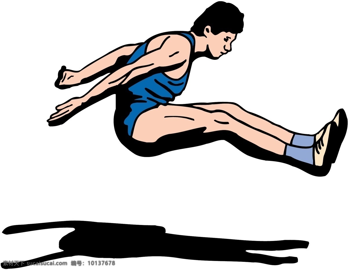 立定跳远 运动 运动会 奥运会 亚运会 卡通人物 运动员 分层