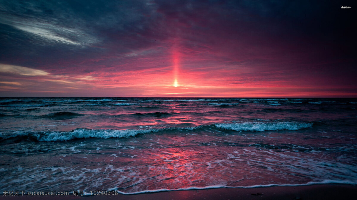 海边日出 海边 日出 紫色 绚丽 灿烂 霞光 自然风景 自然景观