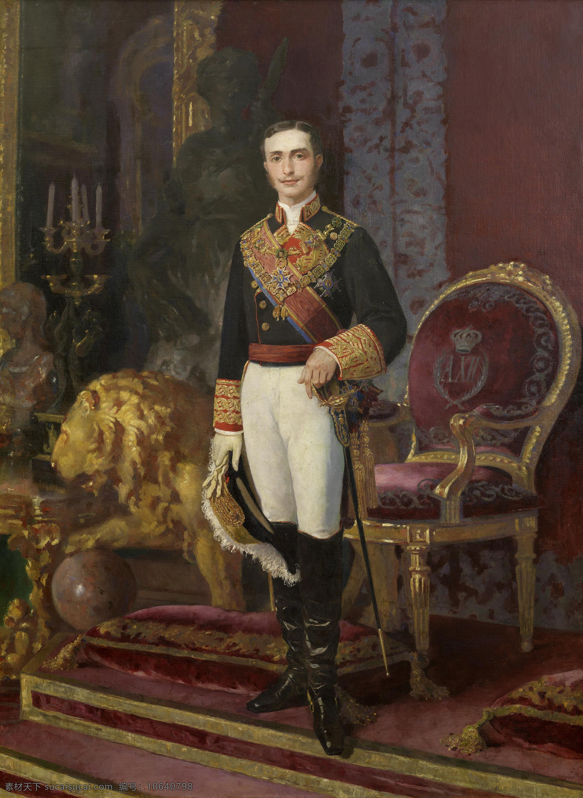 阿方索十二 西班牙国王 哈布斯堡波旁 王朝 全身像 伊莎贝尔二世 长子 19世纪油画 油画 文化艺术 绘画书法