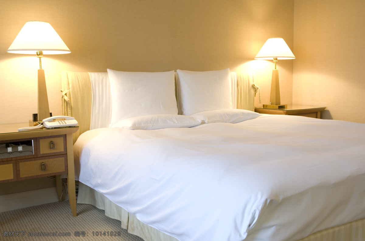 客房 内 张 床 台灯 室内 酒店 宾馆 房间 一张床 双人床 干净 整洁 卫生 柜子 电话 酒店主题 高清图片 室内设计 环境家居