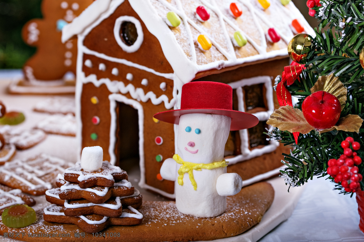 圣诞节 饼干 房屋 圣诞雪人 巧克力饼干 圣诞节饼干 卡通房子 饼干美食 饼干房 饼干圣诞树 圣诞素材 红色