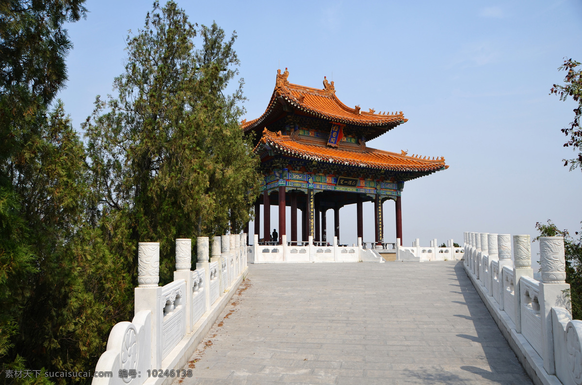 黄河风景区 台阶 石阶 亭子 树木 绿树 绿叶 黄河 风景 名胜区 旅游摄影 国内旅游