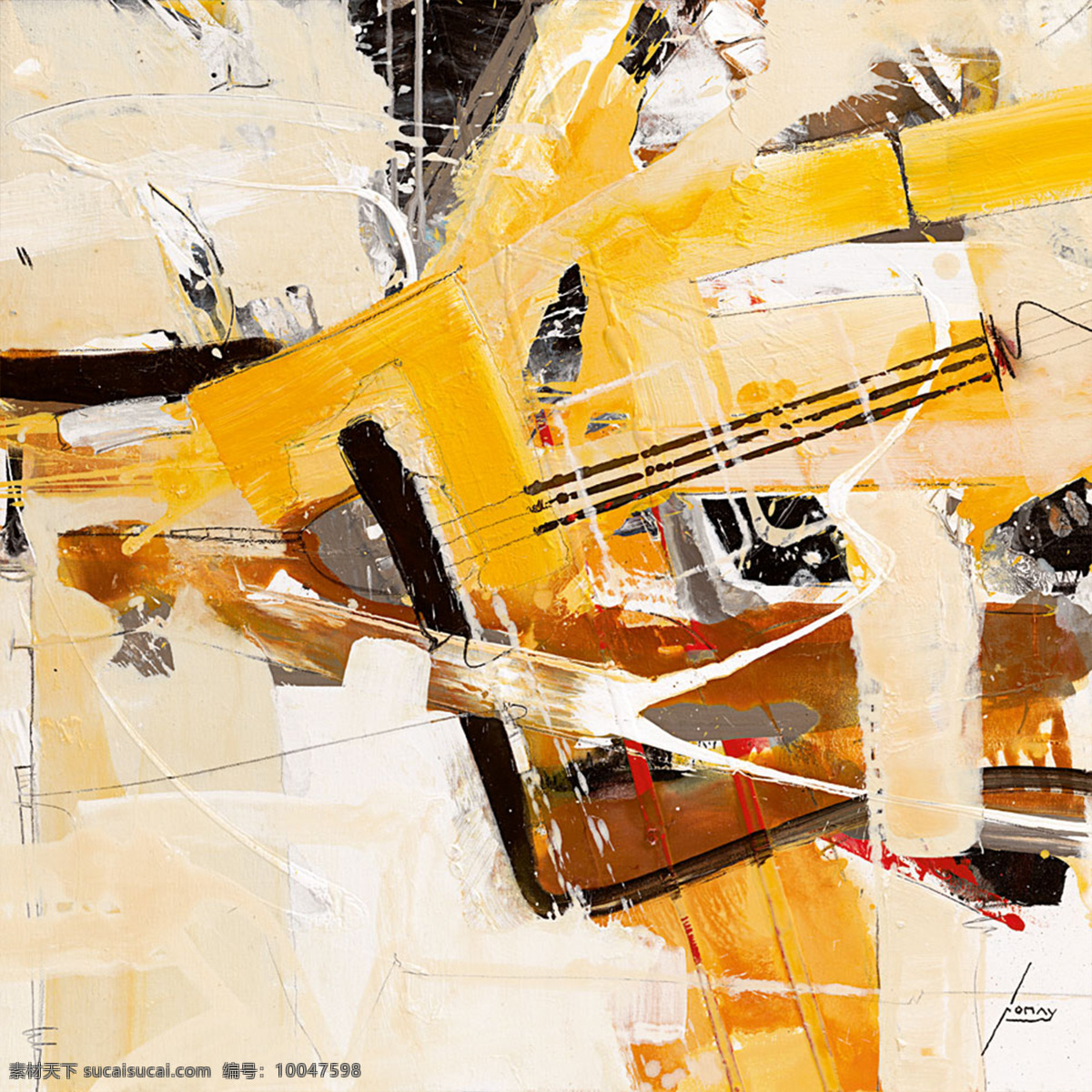 抽象油画作品 抽象 油画 黄色 油画素材下载 无框画 装饰画 挂画 壁画 绘画书法 文化艺术