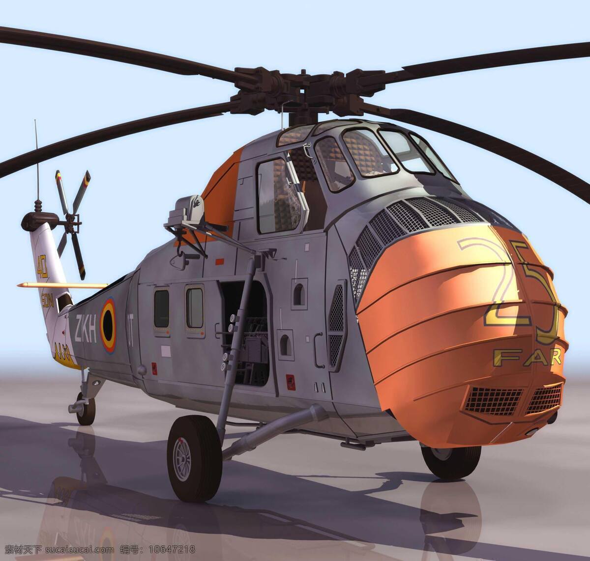 us cargo 直升机 军事模型 uh34 helicopter 空军武器库 3d模型素材 其他3d模型