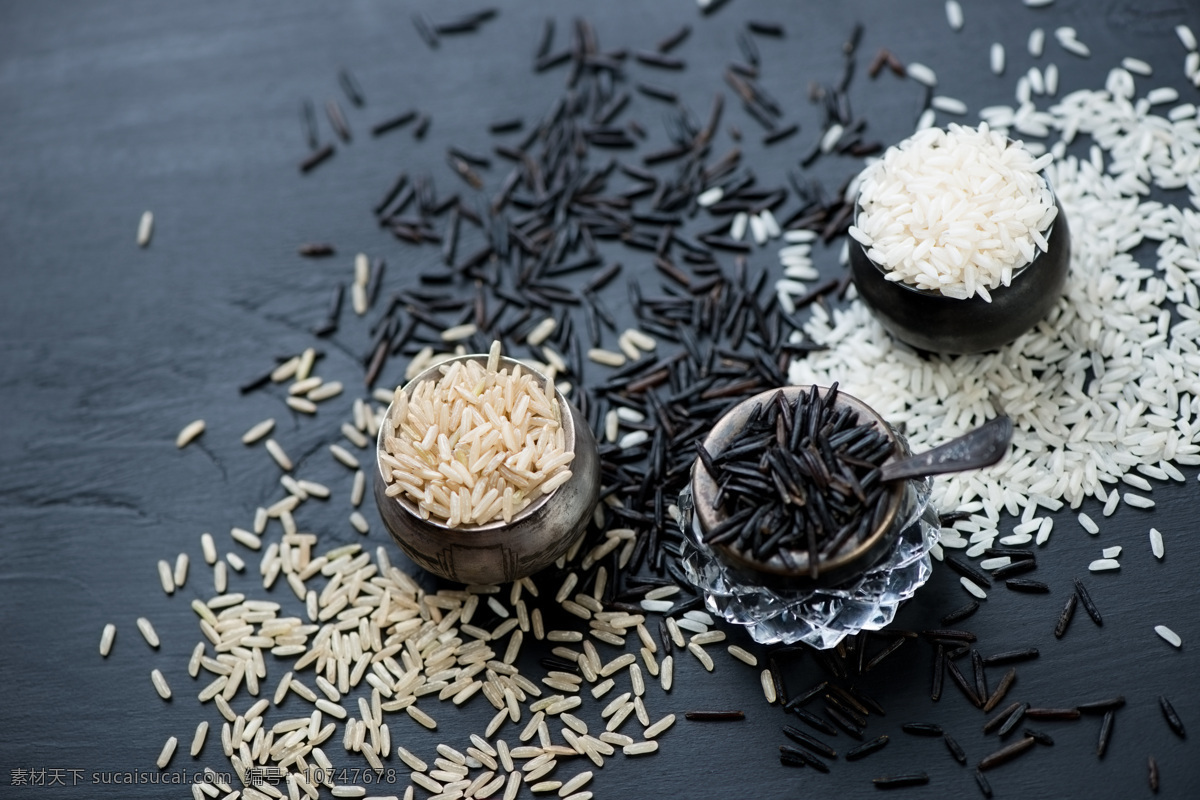 黑色 大米 粮食 稻米 白米 食材原料 美食图片 餐饮美食