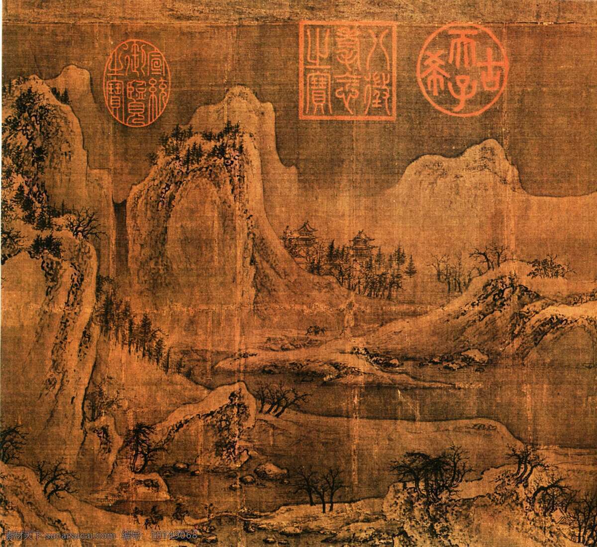 山水风景 国画 水墨画 名画 山水画 风景写意画 中国画 绘画艺术 装饰画 挂画 书画文字 文化艺术