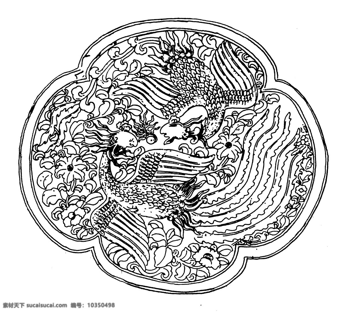 装饰图案 元明时代图案 中国 传统 图案 671 设计素材 书画美术 白色